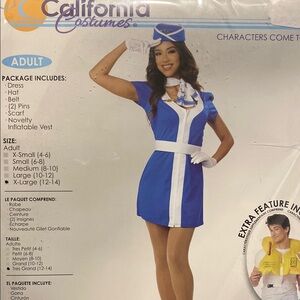 California Costumes Blue Flight Attendant adult Costume